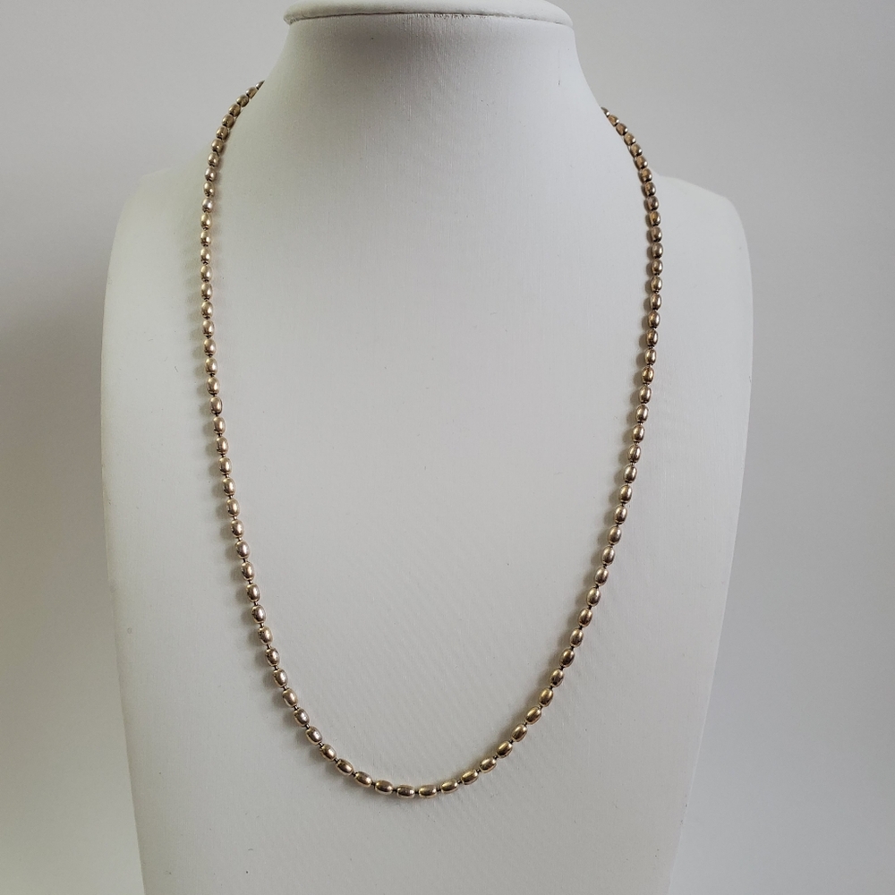 Sterling Silver 925 Bullet (Style) Bead Necklace - Picture 2 of 8